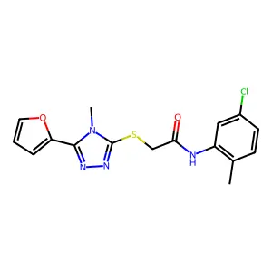 N-(5-chloro-2-methylphenyl)-2-{[5-(furan-2-yl)-4-methyl-4H-1,2,4-triazol-3-yl]sulfanyl}acetamide structure