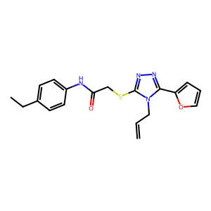 N-(4-ethylphenyl)-2-{[5-(furan-2-yl)-4-(prop-2-en-1-yl)-4H-1,2,4-triazol-3-yl]sulfanyl}acetamide structure