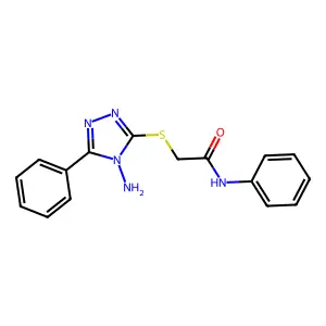 2-((4-amino-5-phenyl-4H-1,2,4-triazol-3-yl)thio)-N-phenylacetamide structure