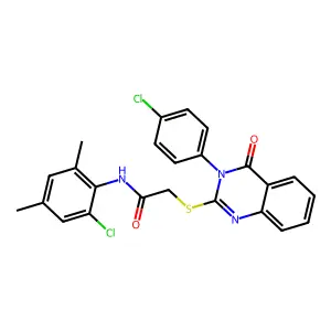 N-(2-chloro-4,6-dimethylphenyl)-2-{[3-(4-chlorophenyl)-4-oxo-3,4-dihydroquinazolin-2-yl]sulfanyl}acetamide structure