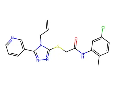N-(5-chloro-2-methylphenyl)-2-{[4-(prop-2-en-1-yl)-5-(pyridin-3-yl)-4H-1,2,4-triazol-3-yl]sulfanyl}acetamide structure