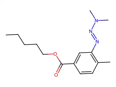 Benzoic acid, 3-(3,3-dimethyl-1-triazenyl)-4-methyl-, pentyl ester structure