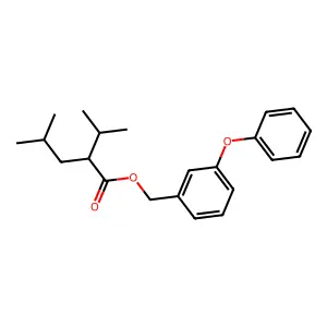 Pentanoic acid, 4-methyl-2-(1-methylethyl)-, (3-phenoxyphenyl)methyl ester structure