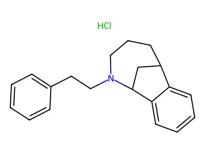 1,6-Methano-2-benzazocine, 1,2,3,4,5,6-hexahydro-2-phenethyl-, hydrochloride structure