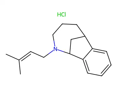 1,6-Methano-2-benzazocine, 1,2,3,4,5,6-hexahydro-2-(3-methyl-2-butenyl)-, hydrochloride structure