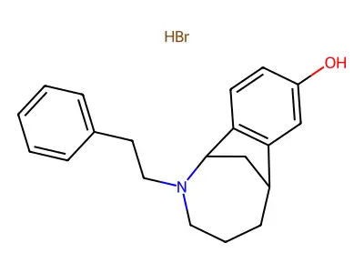 2-Phenethyl-1,2,3,4,5,6-hexahydro-1,6-methano-2-benzazocin-8-ol hydrobromide structure
