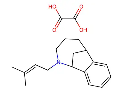 2-(3-Methyl-2-butenyl)-1,2,3,4,5,6-hexahydro-1,6-methano-2-benzazocine oxalate structure
