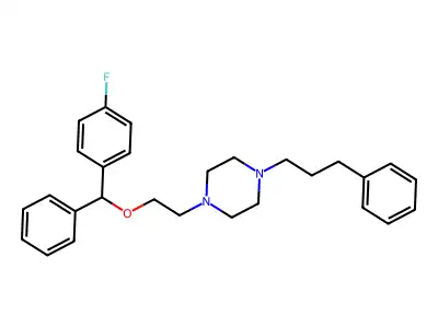 1-(2-((4-Fluorophenyl)phenylmethoxy)ethyl)-4-(3-phenylpropyl)piperazine structure