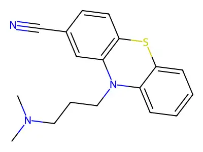 10H-Phenothiazine-2-carbonitrile, 10-(3-(dimethylamino)propyl)- structure