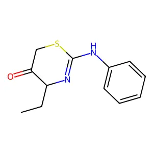4H-1,3-Thiazin-5(6H)-one, 4-ethyl-2-(phenylamino)- structure
