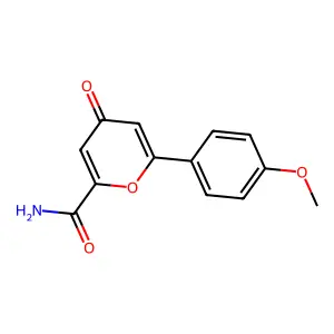 6-(4-Methoxyphenyl)-4-oxo-4H-pyran-2-carboxamide structure