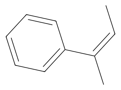 (E)-(1-methyl-1-propenyl)benzene structure