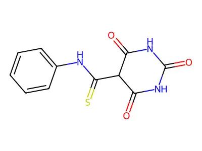 5-Pyrimidinecarboxanilide, 1,2,3,4,5,6-hexahydro-2,4,6-trioxothio- structure