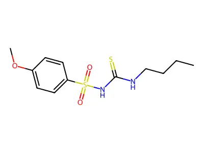 Benzenesulfonamide, N-((butylamino)thioxomethyl)-4-methoxy- structure