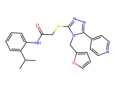 2-{[4-(furan-2-ylmethyl)-5-(pyridin-4-yl)-4H-1,2,4-triazol-3-yl]sulfanyl}-N-[2-(propan-2-yl)phenyl]acetamide structure