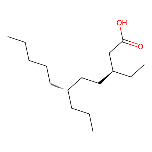 (3S,6R)-3-ethyl-6-propylundecanoic acid structure