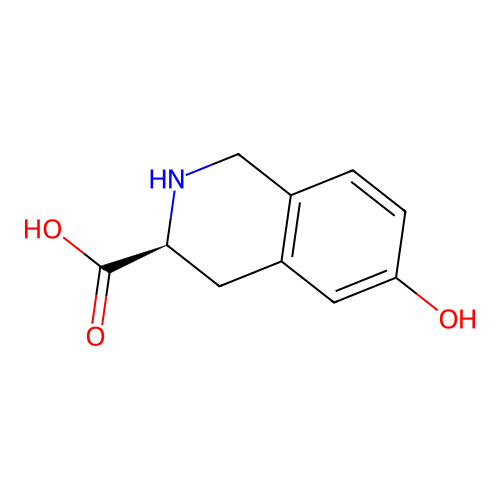 (3S)-6-hydroxy-1,2,3,4-tetrahydroisoquinolin-2-ium-3-carboxylate structure