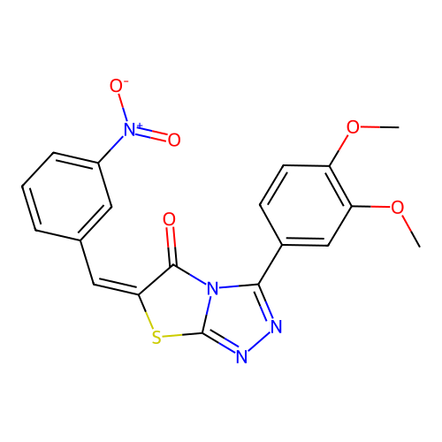 (E)-3-(3,4-dimethoxyphenyl)-6-(3-nitrobenzylidene)thiazolo[2,3-c][1,2,4]triazol-5(6H)-one structure