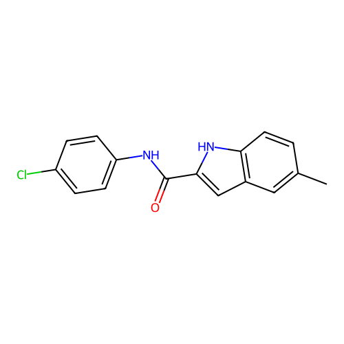 N-(4-chlorophenyl)-5-methyl-1H-indole-2-carboxamide structure
