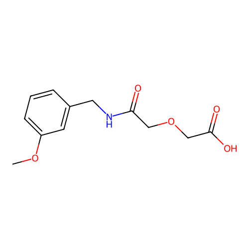 {2-[(3-Methoxybenzyl)amino]-2-oxoethoxy}acetic acid structure