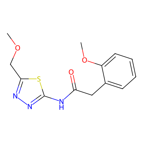 N-[5-(methoxymethyl)-1,3,4-thiadiazol-2-yl]-2-(2-methoxyphenyl)acetamide structure