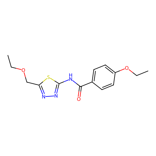 4-ethoxy-N-[5-(ethoxymethyl)-1,3,4-thiadiazol-2-yl]benzamide structure
