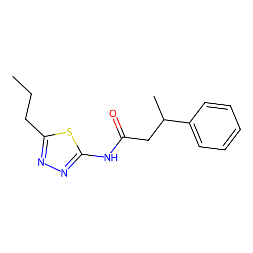 3-phenyl-N-(5-propyl-1,3,4-thiadiazol-2-yl)butanamide structure
