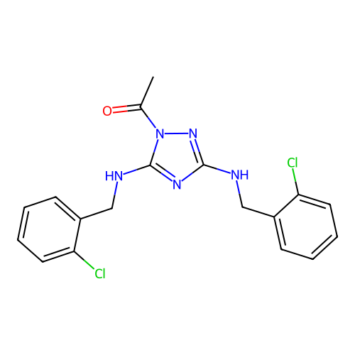 1-(3,5-bis((2-chlorobenzyl)amino)-1H-1,2,4-triazol-1-yl)ethanone structure