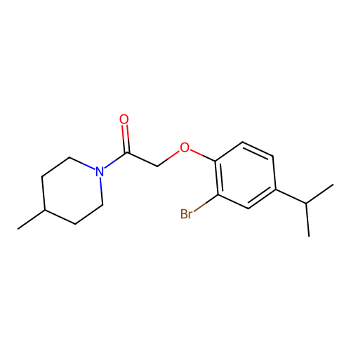 2-(2-Bromo-4-propan-2-ylphenoxy)-1-(4-methylpiperidin-1-yl)ethanone structure