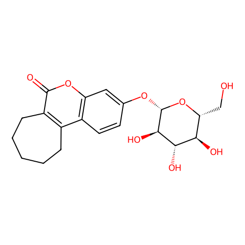 6-oxo-6,7,8,9,10,11-hexahydrocyclohepta[c]chromen-3-yl beta-D-glucopyranoside structure