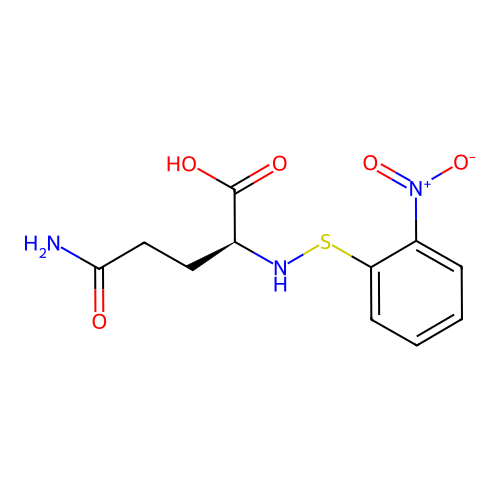 (2S)-5-amino-2-[(2-nitrophenyl)sulfanylamino]-5-oxopentanoic acid structure