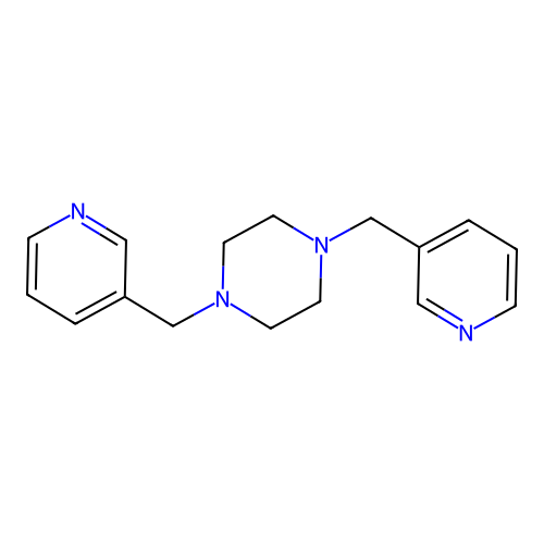 1,4-Bis(pyridin-3-ylmethyl)piperazine structure