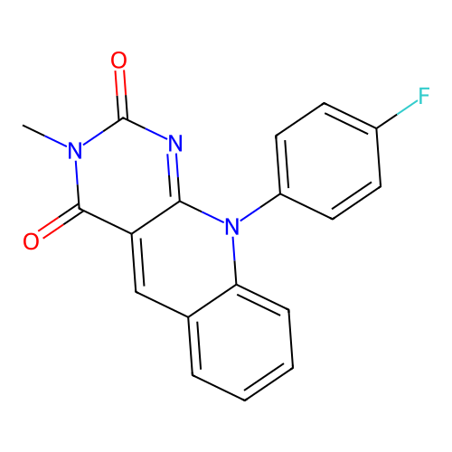 10-(4-fluorophenyl)-3-methylpyrimido[4,5-b]quinoline-2,4(3H,10H)-dione structure