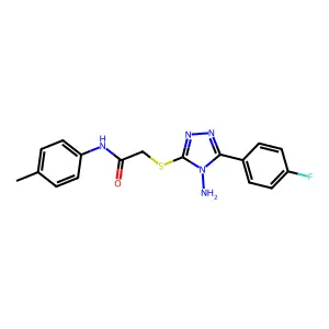 2-{[4-amino-5-(4-fluorophenyl)-4H-1,2,4-triazol-3-yl]sulfanyl}-N-(4-methylphenyl)acetamide structure