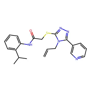 N-[2-(propan-2-yl)phenyl]-2-{[4-(prop-2-en-1-yl)-5-(pyridin-3-yl)-4H-1,2,4-triazol-3-yl]sulfanyl}acetamide structure