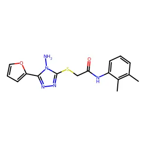 2-(4-amino-5-(2-furyl)(1,2,4-triazol-3-ylthio))-N-(2,3-dimethylphenyl)acetamid e structure