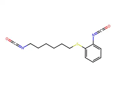 o-((6-Isocyanatohexyl)thio)phenyl isocyanate structure
