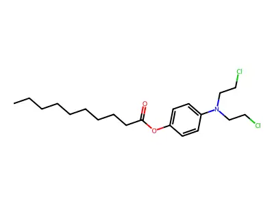 Phenol, p-(bis(2-chloroethyl)amino)-, decanoate (ester) structure