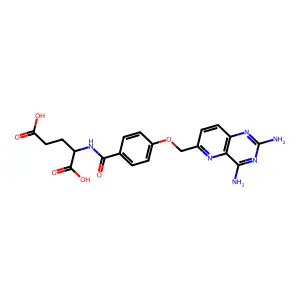 2-[[4-[(2,4-diaminopyrido[3,2-d]pyrimidin-6-yl)methoxy]benzoyl]amino]pentanedioic acid structure