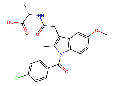 Alanine, N-((1-(4-chlorobenzoyl)-5-methoxy-2-methyl-1H-indol-3-yl)acetyl)-, DL- structure
