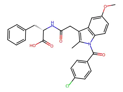 N-Indomethacyl-D,L-beta-phenylalanine structure