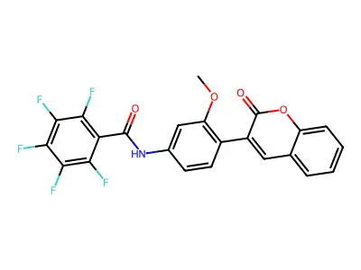 2,3,4,5,6-pentafluoro-N-[3-methoxy-4-(2-oxochromen-3-yl)phenyl]benzamide structure