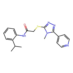 2-{[4-methyl-5-(pyridin-4-yl)-4H-1,2,4-triazol-3-yl]sulfanyl}-N-[2-(propan-2-yl)phenyl]acetamide structure