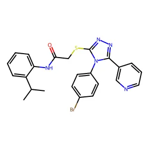 2-{[4-(4-bromophenyl)-5-(pyridin-3-yl)-4H-1,2,4-triazol-3-yl]sulfanyl}-N-[2-(propan-2-yl)phenyl]acetamide structure