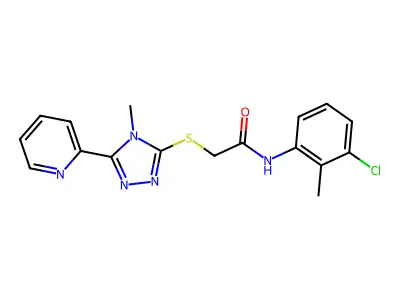 N-(3-chloro-2-methylphenyl)-2-{[4-methyl-5-(pyridin-2-yl)-4H-1,2,4-triazol-3-yl]sulfanyl}acetamide structure
