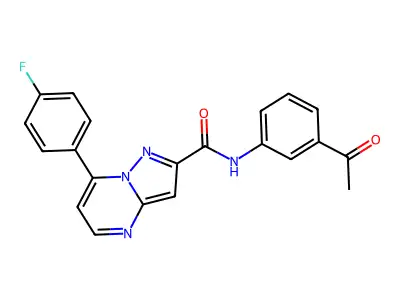 N-(3-acetylphenyl)-7-(4-fluorophenyl)pyrazolo[1,5-a]pyrimidine-2-carboxamide structure