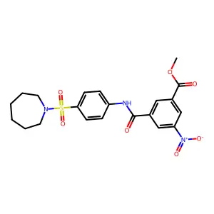 Methyl 3-((4-(azepan-1-ylsulfonyl)phenyl)carbamoyl)-5-nitrobenzoate structure