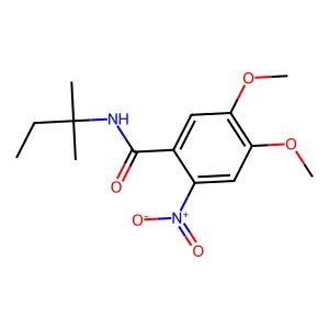 4,5-dimethoxy-N-(2-methylbutan-2-yl)-2-nitrobenzamide structure