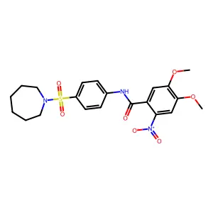 N-[4-(azepan-1-ylsulfonyl)phenyl]-4,5-dimethoxy-2-nitrobenzamide structure