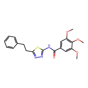 3,4,5-trimethoxy-N-[5-(2-phenylethyl)-1,3,4-thiadiazol-2-yl]benzamide structure